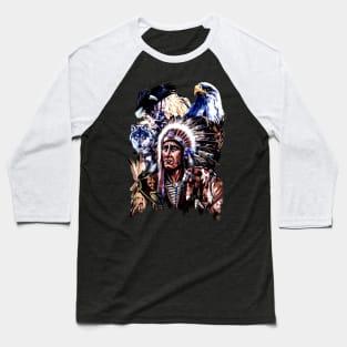 American Indigenous Art Native Indian Headdress Baseball T-Shirt